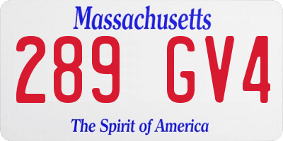 MA license plate 289GV4