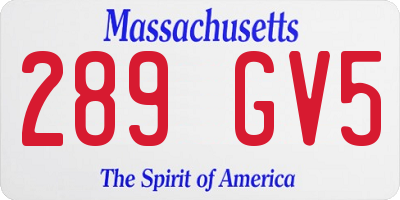 MA license plate 289GV5
