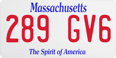 MA license plate 289GV6