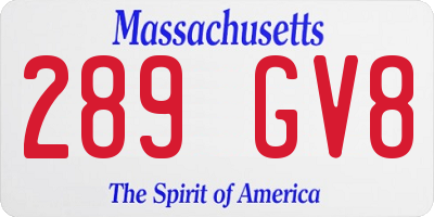 MA license plate 289GV8