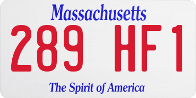 MA license plate 289HF1