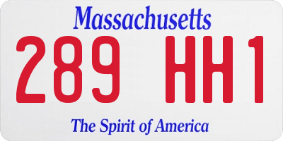 MA license plate 289HH1