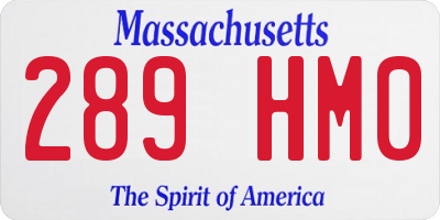 MA license plate 289HM0