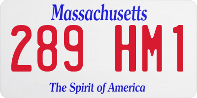 MA license plate 289HM1