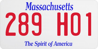 MA license plate 289HO1