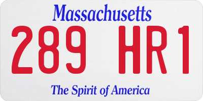 MA license plate 289HR1