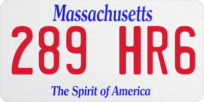 MA license plate 289HR6