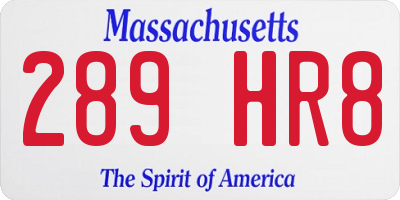 MA license plate 289HR8