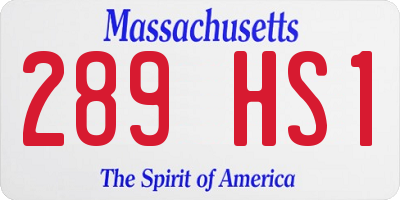 MA license plate 289HS1