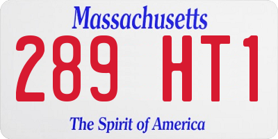 MA license plate 289HT1