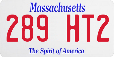 MA license plate 289HT2