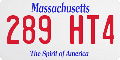 MA license plate 289HT4