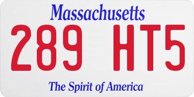 MA license plate 289HT5