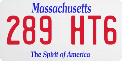 MA license plate 289HT6