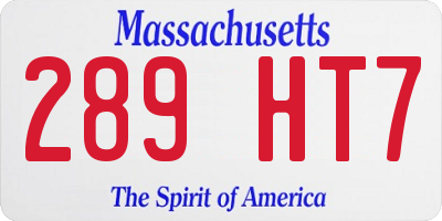 MA license plate 289HT7