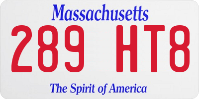 MA license plate 289HT8