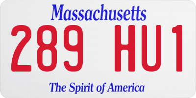 MA license plate 289HU1