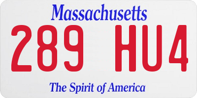 MA license plate 289HU4