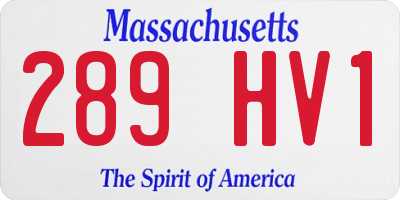 MA license plate 289HV1