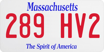 MA license plate 289HV2