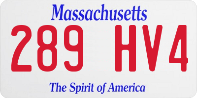MA license plate 289HV4