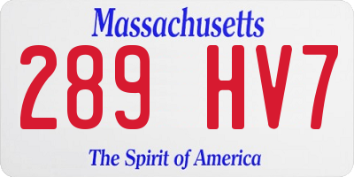 MA license plate 289HV7