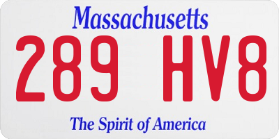 MA license plate 289HV8