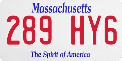 MA license plate 289HY6