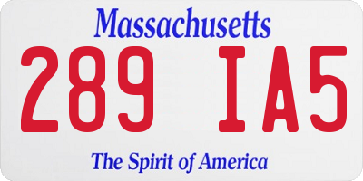 MA license plate 289IA5