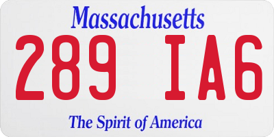 MA license plate 289IA6