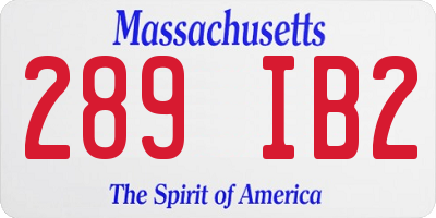 MA license plate 289IB2
