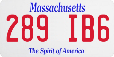 MA license plate 289IB6