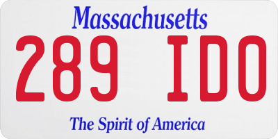 MA license plate 289ID0