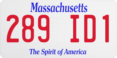 MA license plate 289ID1