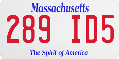 MA license plate 289ID5
