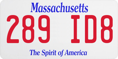 MA license plate 289ID8