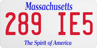 MA license plate 289IE5