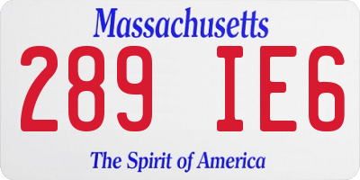 MA license plate 289IE6