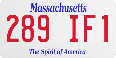 MA license plate 289IF1