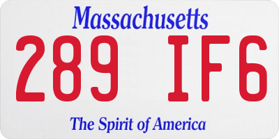 MA license plate 289IF6