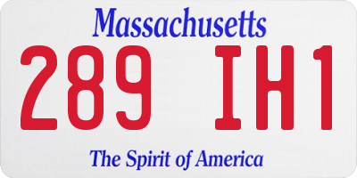 MA license plate 289IH1