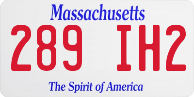 MA license plate 289IH2