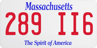 MA license plate 289II6