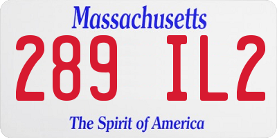 MA license plate 289IL2