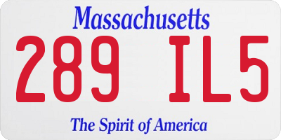 MA license plate 289IL5
