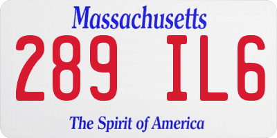 MA license plate 289IL6