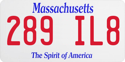 MA license plate 289IL8