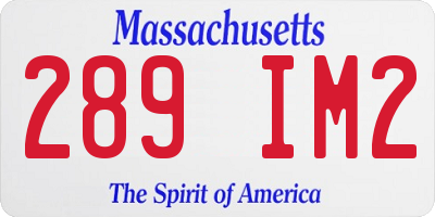 MA license plate 289IM2