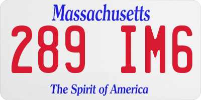 MA license plate 289IM6