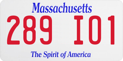 MA license plate 289IO1